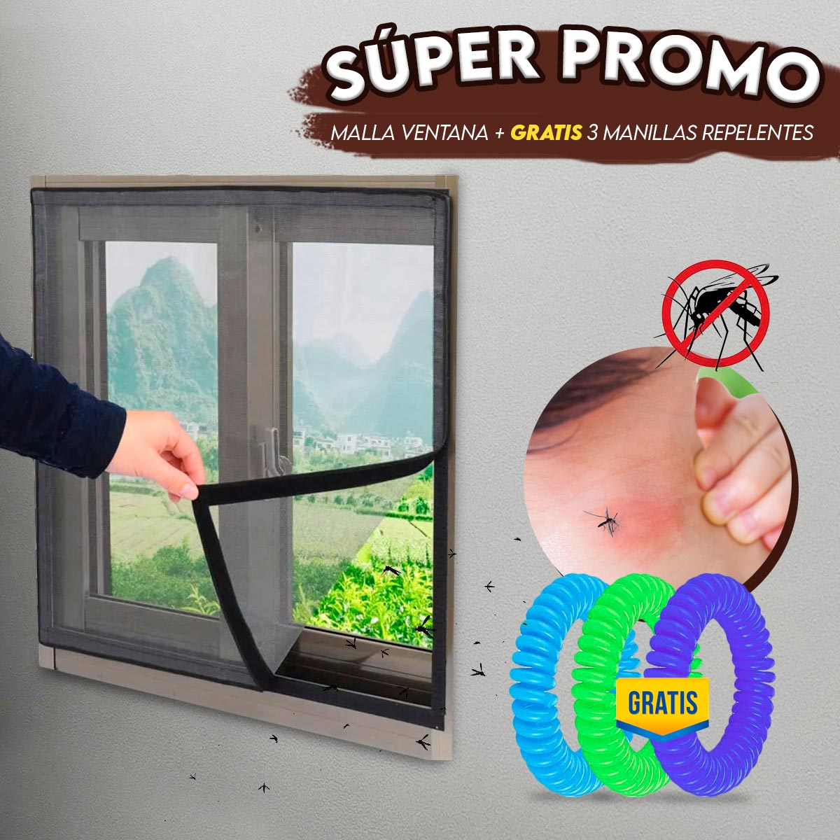 Malla Antimosquito +  Pulseras X3 CFAT04